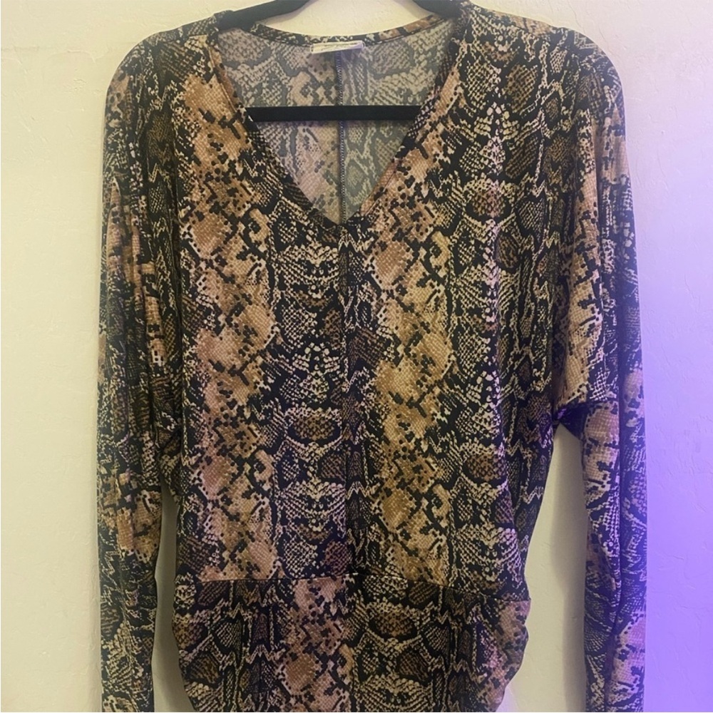 Snake Print Long Sleeve Top